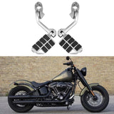 Long Highway Foot Pegs Footing Accessories 1-1/4inch 32mm with Mounting Clamps Motorcycle Foot Controls Fit for Harley