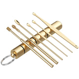 6 Pcs/Set Stainless Steel Spiral Ear Pick Spoon Ear Wax Removal Cleaner Multifunction Portable Ear Pick Ear Care Beauty Tools