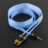 Hifi Silver-plated AUX HiFi Audio Cable One-to-two Interconnection Cable 3.5MM To Double Lotus RCA Plug