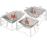 Outdoor stainless steel grill multi-function charcoal stove folding picnic multiplayer barbecue trumpet camping wood solid