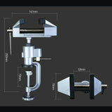 2 In 1 Table Vise Bench Clamp 360 Clamp Table Grinder Holder Drill Dremel for Rotary Tool Craft Model Tools Metal Working Tool