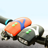 Universal Front Head Light Cycling Lamp Electronic Bell Horn 3 LED Bike Bicycle Light Hooter Siren Waterproof Accessory