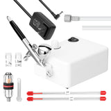 KKMOON Multi-purpose Professional 0.3mm Airbrush Non-oil Type 30PSI Air Compressor Set for Model Making Art Painting