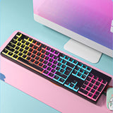 104 Keys Gaming Wired Mechanical Keyboard Pudding Keycap Blue Switch RGB Backlit Teclado Gamer for PC Laptop