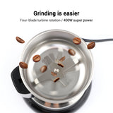 Electric Coffee Grinder Powerful 400W Pepper Grain Coffee Beans Spice Mill Grass Pepper Grinder Cafe 220V for Kitchen Chopper