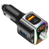 Mini Car FM Transmitter Bluetooth 5.0 MP3 Audio Player QC3.0 PD Fast Charging Wireless Handsfree Car Kit with LED Backlit