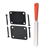 1x Guitar Fret Crowning Luthier File Stainless Steel Narrow Dual Cutting Edge Tool &amp; 1 Set Electric Guitar Neck Plate