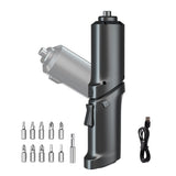 3.5N/M Cordless Electric Screwdriver Bits USB Rechargeable Foldable Electric Bend Straight Heads Adjustable with LED Flashlight
