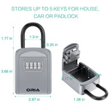 ORIA Outdoor Password Key Box Waterproof Key Safe Lock Box Key Code Box Key Storage Lock Box Wall Mounted Password Box