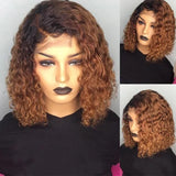 Small curly wig ladies gradient color short curly hair chemical fiber headgear wig