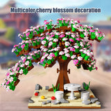 City Street View Cherry Blossoms Tree Model Building Blocks Friends Sakura Plant Home Decoration Bricks DIY Toys For Girls Gifts