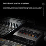 Professional Recording Sound Card DSP Reverb AD Converter 48v Computer Mobile Phone K Singing Card Q16