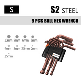 QUK Hex Wrench Set Screwdriver Universal Allen Key 1.5mm-10mm 9PCS Double-End L Type Hexagon Flat Ball Spanner Metric Hand Tools