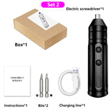 Multi-functional Electric Screwdriver Set Hand Drill Easy Carry Cordless Household Rechargeable Lightweight Gadgets Power Tools