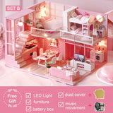 CUTEBEE DIY Dollhouse kit Wooden Doll House Miniature House Furniture Kit Toys for children Christmas Gift TD32