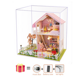 Sakura Tree Pink Diy DollHouse Wooden Miniature Furniture Doll House maison Model Building Kits casa Toy For Kids Girl Xmas Gift