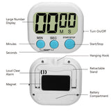 LCD Digital Kitchen Timer Big Digits Loud Alarm Magnetic Backing Stand with Large LCD Display For Cooking Baking Sports Games