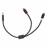3.5mm Male to 2 RCA Female Cable HiFi Gold Plated Plug 2 Way Transmission Stereo Sound Cable Y Adapter for Smartphone Laptop