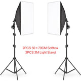 Photography 50x70CM Softbox Lighting Kits Professional Light System With E27 Photographic Bulbs Photo Studio Equipment