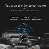 Motorcycle Wireless Tire Pressure Monitoring System TPMS LCD Digital Auto Security Alarm Tire Pressure with 2External Sensors