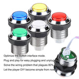 2 Player Ellipse Arcade Kit Oval Bat Joystick Handles LED Chrome Arcade Buttons for Arcade Standard Controller DIY Games MAME