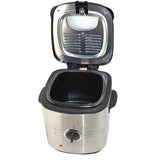 No oily smoke 1.2L electric fryer 220V stainless steel detachable liner household mini constant temperature electric fryer
