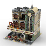 MOC City Architecture Restaurant Building Block Assembly Model Abandoned House Creativity Block Street Children Toys Gifts