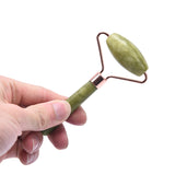 Green Single Head Face Massage Roller Jade Stone Slimming Face Neck Massager Lifting Tool Anti Wrinkle Massage Roller