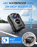 BOBLOV M5 1440P Body Camera 128GB Police Recorder 4200MAH Battery Bodycam Chest Camera IP67 Waterproof Mini Body Cam