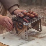 Multi-Purpose Grill Stove Foldable Furnace with Storage Bag Outdoor Portable Wood Burning Stove for Patio Camping Barbecue Tools
