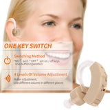 Super Mini Hearing Aid Ear Sound Amplifier Adjustable Tone Hearing Aids Portable Ear Hearing Amplifier for the Deaf Elderly