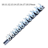 10-22mm Flare Nut Crowfoot Line Hex Wrench Set 3/8' Drive Open End Spanner Chrome Vanadium Steel Brake Wrenches Spanner