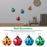 4pcs Home Decor Hanging Ornaments Outdoor Garden Gift Patio Iron Fence Universal Ladybug Wall Art Pendant Indoor Yard Sculpture
