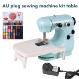 INNE Mini Sewing Machine Manual Portable Needlework Electric Household With Night Light Foot Pedal Table Two Thread Kit Simple