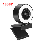 1080P 2K HD Webcam With Ring Fill Light Laptop PC Computer Live Broadcast Camera Video Web Camera Built-in Microphone