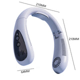 Summer Sports Fan USB Rechargeable Neckband Hanging Neck Fans 3 Speed Portable Adjustable Digital Display for Outdoor Indoor