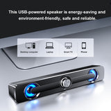 Computer Speakers SADA V-111 Sound Box USB Wired High Quality Subwoofer Sound Bar for Tv PC Laptop Phone MP4 Blue Led Light