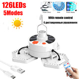 Portable LED Solar Light Remote Control Usb Rechargeable Solar Charge Lamp  Night Maket Emergency Light Tent Camping Work Light