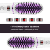 Electric Beard Hair Straightener Comb PTC Ceramic Heated Brushe LCD 360° Rotation Negative Ion Comb Brush 5 Levels Temperature