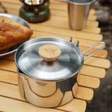 Stainless Steel Camping Kettle Outdoor Camping Pot Outdoor Kettle Portable Cooking Tool Travel Hiking Cookware Equipment