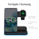 15w 3-in-1 Wireless Charger Type C Fast Charging Dock Station Compatible Fit For Iphone Iwatch Airpods
