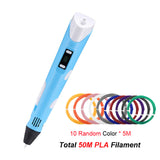 3D Printing Pen Digital Display Intelligent 3D Pen High Temperature 3D Graffiti Painting Pens with USB Educational Toys Gift