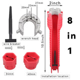 8 In 1 Flume Wrench Anti-slip Kitchen Sink Repair Tools Bathroom Faucet Assembly Key Plumbing Installation Wrench