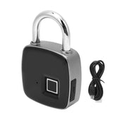 Smart Door Lock Metal Fingerprint Door Lock Padlock Stainless Steel Biometric Portable Outdoor Padlock Dustproof Waterproof Lock
