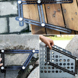 6-fold Square Ruler Woodworking Tool Drill Guide Ruler Measuring Template Tool Tile Opening Positioner Six Folding Ruler Locator