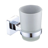 Square Toothpaster Toothbrush Holder Wall Mounted Hotel Bathroom Stainless Steel Home Accessories Organizer Glass Cup Round