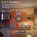 Detachable Dust Collector 2 In 1 Wall Electric Drilling Dust Collector Laser Level Self-mounting Vacuum Sucker Drilling Dust