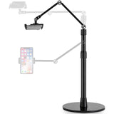 Aluminum Tablet Phone Overhead Stand Desktop Cell Phone Photography Stand Height &amp; Angle Adjustable