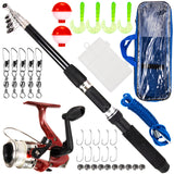 Telescopic Fishing Rod and Reel Combo Spinning Reel 36pcs Fishing Tackle Set with case fishing Lures fishing Accessories random
