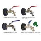IBC Tank Adapter Garden Durable 1/2'' 3/4'' Replacement Drain S60X6 Coarse Thread Home Tap Parts Valve Fitting Water Connector